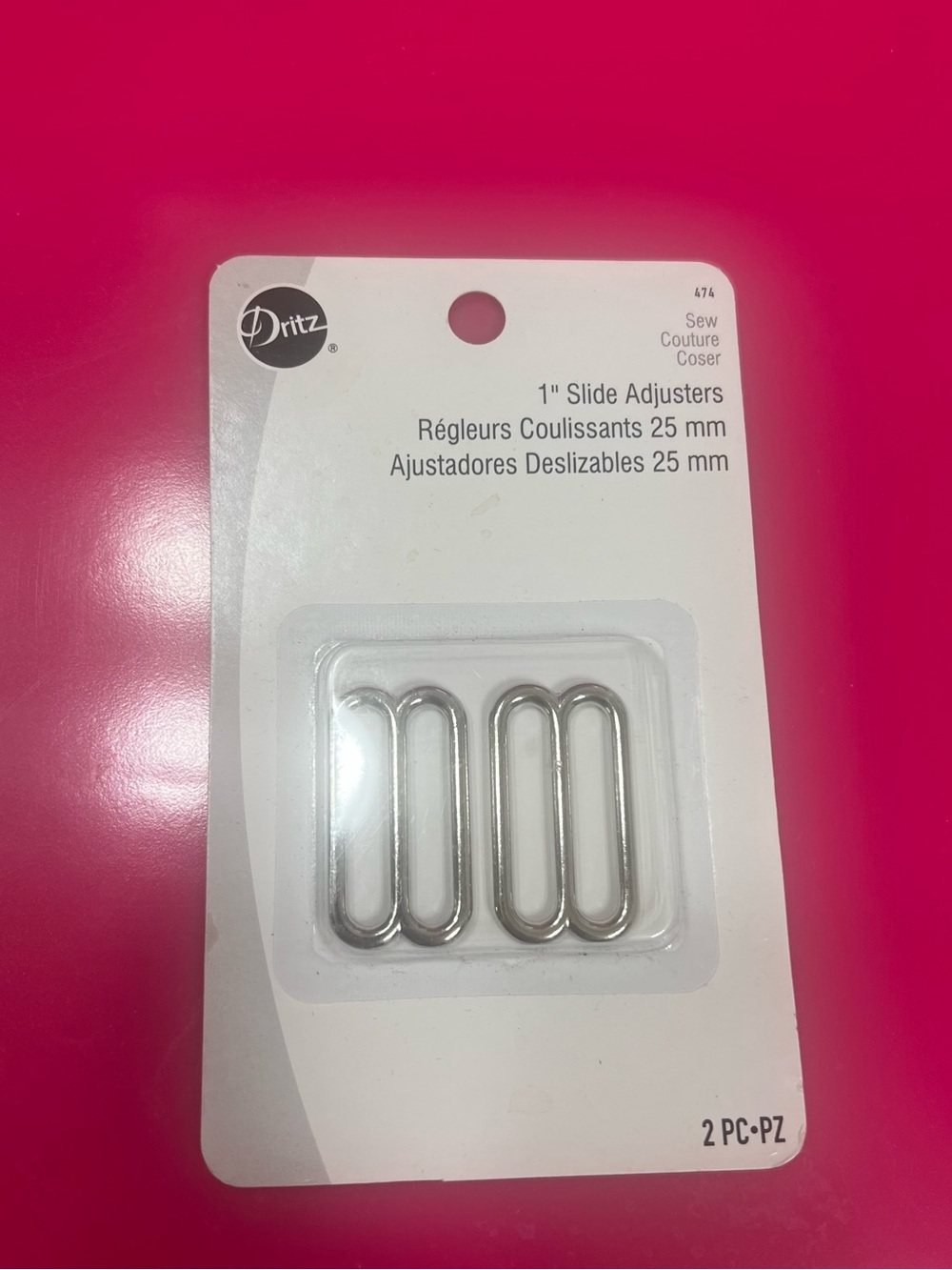 Dritz 1" Nickel Slide Adjusters NWT